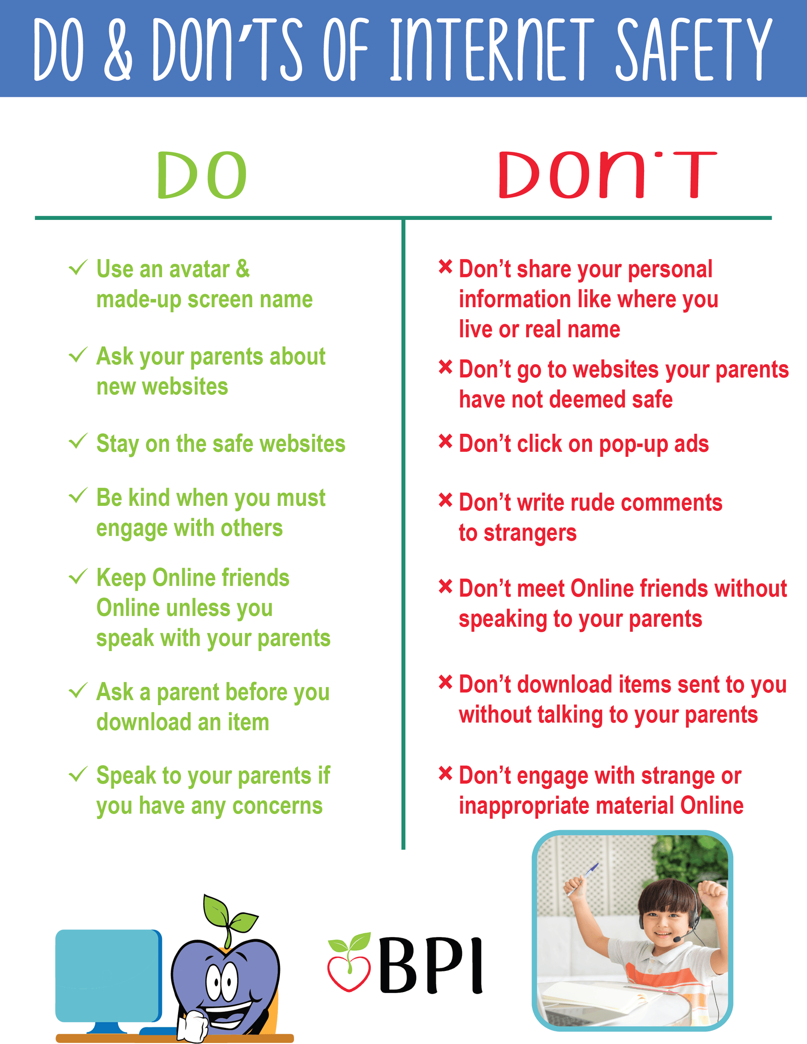 Dos and don ts of internet safety